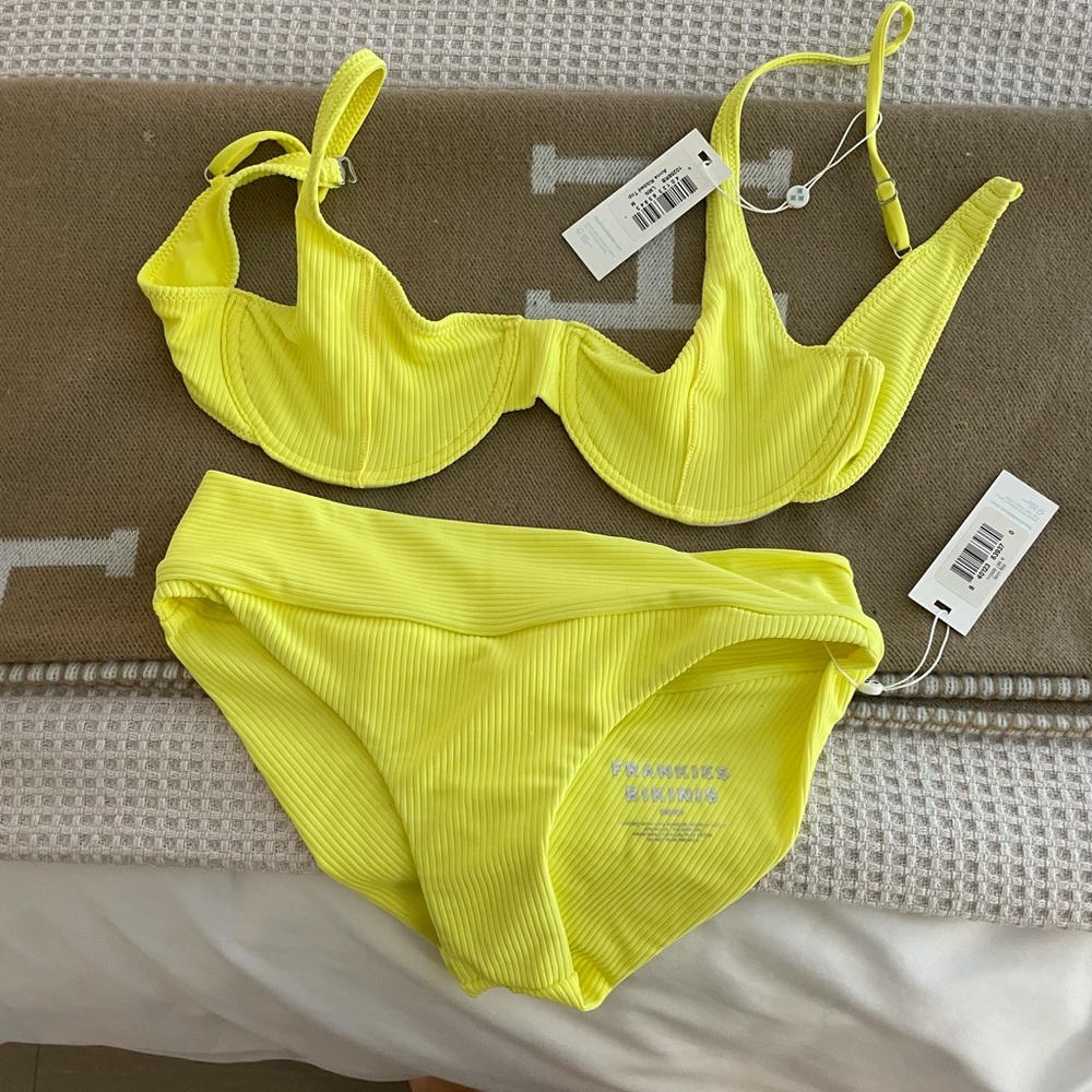 NWT Yellow Ribbed Frankie’s Bikini